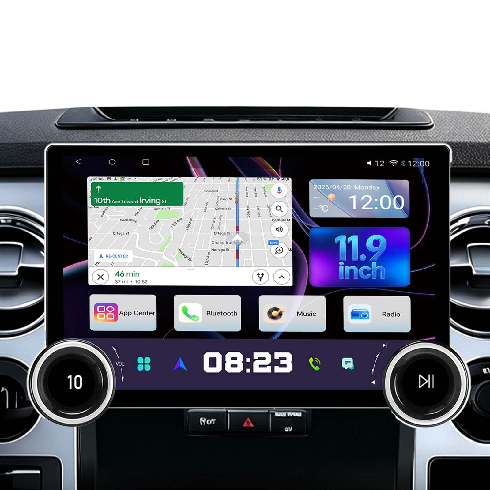 CUSP Ford F150 2009-2014 11.9 Inch HD IPS Screen Android Car Stereo Radio GPS Navigation Multimedia Player Tablet with Car Play and Android Auto, Bluetooth,FM,AM, RDS, GPS, WIFI, DSP, Audio, Video,Google